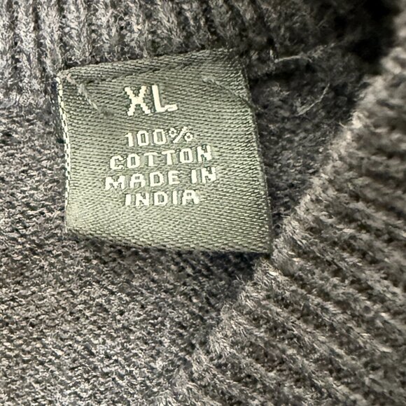 Lyle & Scott Scotland Dk Charcoal Argyle V-Neck Sweater Sz XL 100% Combed Cotton - Picture 5 of 6